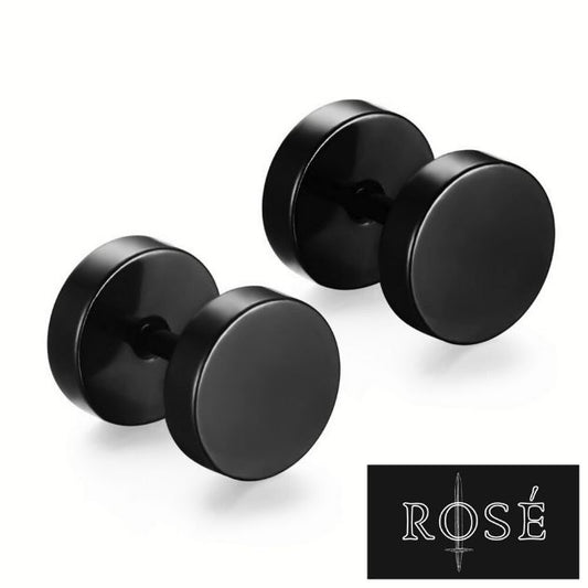 Arete tipo simulador de expansión color negro para hombre. Rosé Empire la mejor tienda en línea de accesorios para hombre en el país. quito cuenca ambato