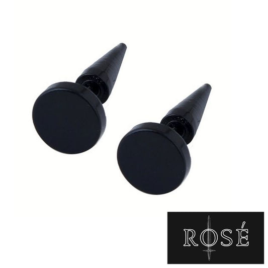 Arete simulador de expansión tipo dilatador color negro para hombre. Rosé Empire la mejor tienda en línea de accesorios. quito cuenca ambato