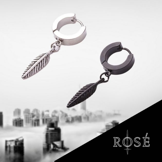 Argolla diseño pluma colores (plata ó negra) para hombre. Rosé Empire la mejor tienda en línea de accesorios para hombre en el país. quito cuenca ambato